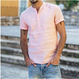 Men's Tunic Shirt Lace-Up Neck Long Sleeve - Casual Wear