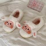 Women's Plush Bear Design Slip-On Slippers - Indoor Wear
