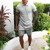 Men's Polo Shirt And Shorts Set Slim Fit Two-Piece - Casual Summer Wear