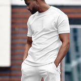 Men's T-Shirt and Shorts Set Slim Fit Cotton - Casual Wear