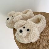 Women's Plush Bear Design Slip-On Slippers - Indoor Wear