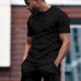 Men's T-Shirt and Shorts Set Slim Fit Cotton - Casual Wear