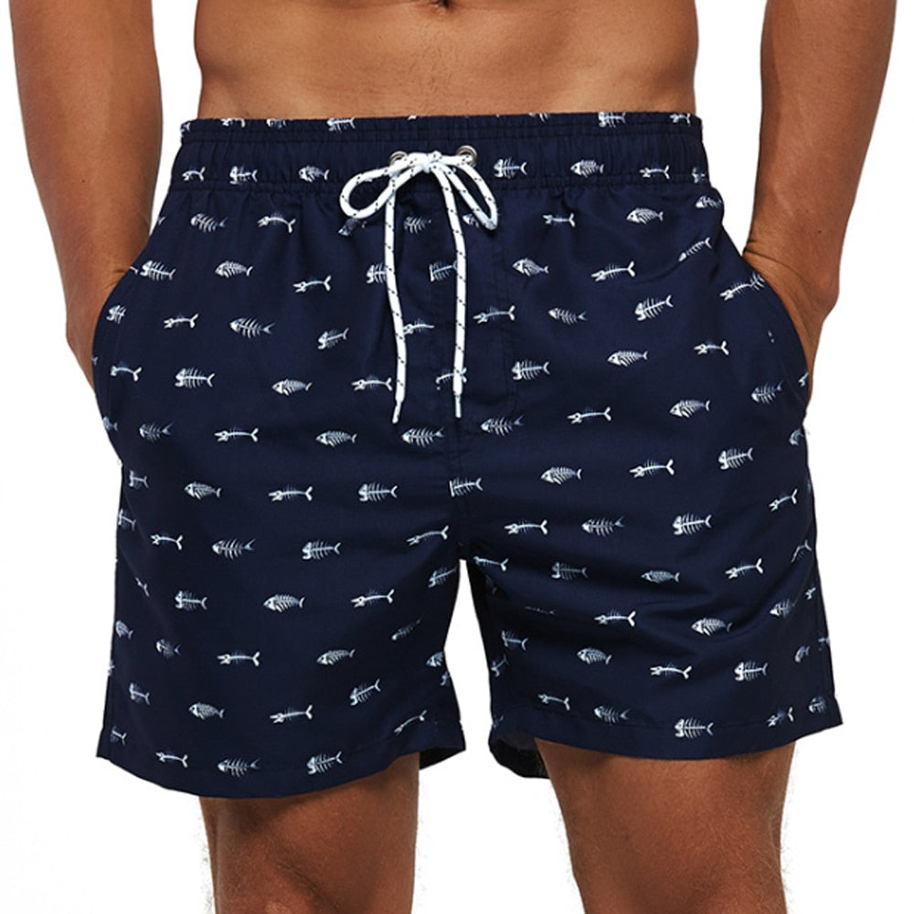 Men's Swim Trunks Drawstring Waist Shark Print - Beach & Pool Wear