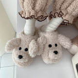 Women's Plush Bear Design Slip-On Slippers - Indoor Wear