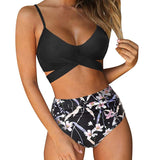 Women's Floral Wrap Bikini High Waisted - Beach Wear