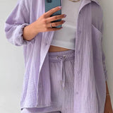 Women's Oversized Breathable Two Piece Set - Summer Casual Wear