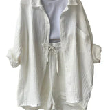 Women's Oversized Breathable Two Piece Set - Summer Casual Wear