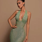 Women's Dress Halter Neck Sequined - Gala Event