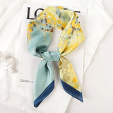 Women's Silk Satin Square Paisley Scarf - Versatile Work & Hair Accessory