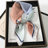 Women's Silk Satin Square Paisley Scarf - Versatile Work & Hair Accessory