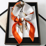Women's Silk Satin Square Paisley Scarf - Versatile Work & Hair Accessory