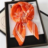 Women's Silk Satin Square Paisley Scarf - Versatile Work & Hair Accessory