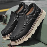 Men's Slip On Loafers Contrast Stitching Thick Sole - Daily Casual Wear