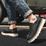 Men's Slip On Loafers Contrast Stitching Thick Sole - Daily Casual Wear