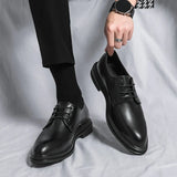 Men's Derby Shoes Patent-Finish Lace-Up - Black Tie Event