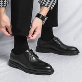 Men's Derby Shoes Patent-Finish Lace-Up - Black Tie Event