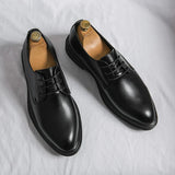 Men's Derby Shoes Patent-Finish Lace-Up - Black Tie Event
