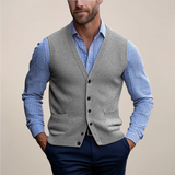 Men's Vest Sweater Button Front Lightweight - Business Casual