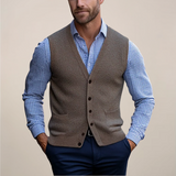 Men's Vest Sweater Button Front Lightweight - Business Casual