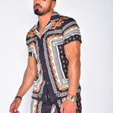 Men's Shirt and Shorts Set Printed Short Sleeve - Beach Wear