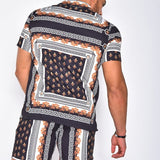 Men's Shirt and Shorts Set Printed Short Sleeve - Beach Wear