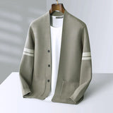 Men's Cardigan Sleeve Stripes - Casual Smart Wear
