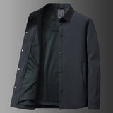 Men's Button Front Jacket Minimalist Long Sleeve - Casual Wear