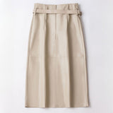 Women's Midi Skirt Belted Cargo Pocket - Professional Chic