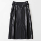 Women's Midi Skirt Belted Cargo Pocket - Professional Chic