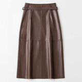 Women's Midi Skirt Belted Cargo Pocket - Professional Chic