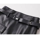 Women's Midi Skirt Belted Cargo Pocket - Professional Chic