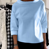 Women's Blouse Boat Neck Drop Shoulder - Office Casual Wear