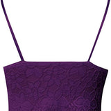 Women's Floral Lace Bralette V-Neck Crop Top - Casual Wear
