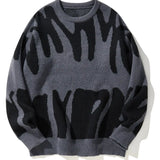 Men's Knit Sweater Abstract Pattern Long Sleeve - Casual Wear