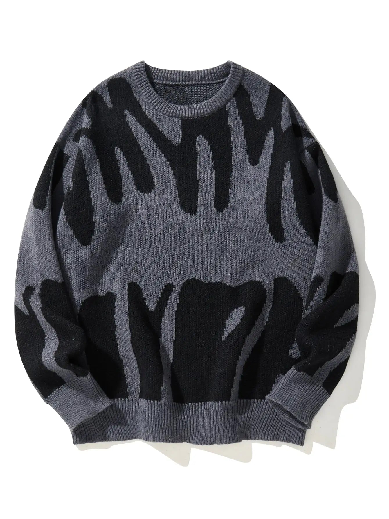 Men's Knit Sweater Abstract Pattern Long Sleeve - Casual Wear