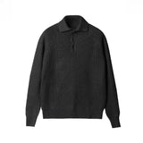 Men's Knit Polo Sweater Chevron Cable Stitch - Smart Casual