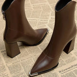 Women's Ankle Boots Pointed Toe Block Heel - Casual Wear