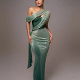 Women's Maxi Dress Shimmer Corset Drape - Red Carpet
