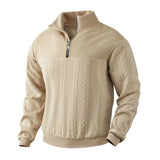 Men's Quarter-Zip Sweater Cable Knit Textured - Casual Winter Wear