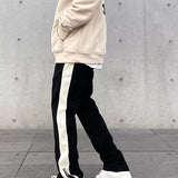 Men's Track Pants Side Stripe Zipper - Streetwear Casual Wear