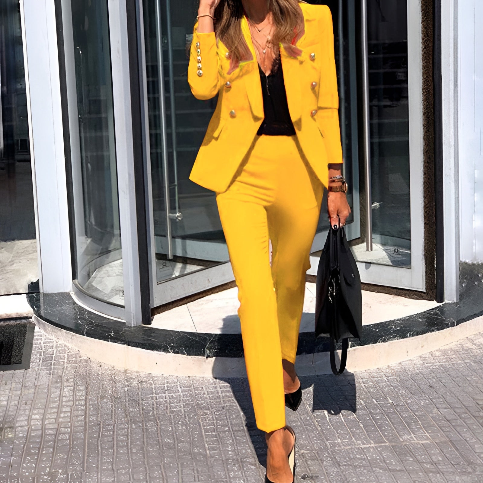 Women's Pants Suit Blazer And Trousers Set - Office Wear