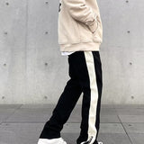 Men's Track Pants Side Stripe Zipper - Streetwear Casual Wear