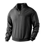 Men's Quarter-Zip Sweater Cable Knit Textured - Casual Winter Wear