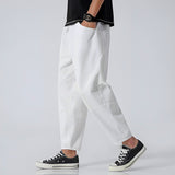 Men's Cropped Pants Relaxed Fit Drawstring Waist - Casual Wear