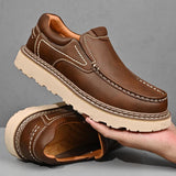 Men's Slip On Loafers Contrast Stitching Thick Sole - Daily Casual Wear
