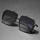 Men's Sunglasses Gold Frame Gradient Lens - Formal Social