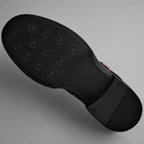 Men's Ankle Boots Two-Tone Leather Buckle Strap - Casual Fashion