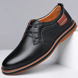 Men's Oxford Shoes Pebbled Texture Contrast Stitch - Business Casual