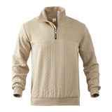Men's Quarter-Zip Sweater Cable Knit Textured - Casual Winter Wear