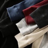 Men's Henley Shirt Long Sleeve Waffle Knit - Casual Wear